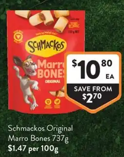 Foodworks Schmackos Original Marro Bones offer
