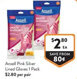 Foodworks Ansell Pink Silver Lined Gloves offer