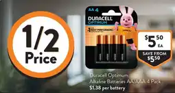 Foodworks Duracell Optimum Alkaline Batteries offer