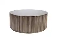 LivingStyles Nomad Round Coffee Table, 90cm, Antique Gold offer