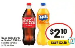 IGA Coca-Cola, Fanta or Sprite 1.25 Litre offer