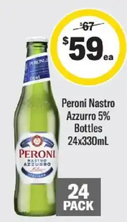 Liquorland Peroni Nastro Azzurro 5% Bottles offer