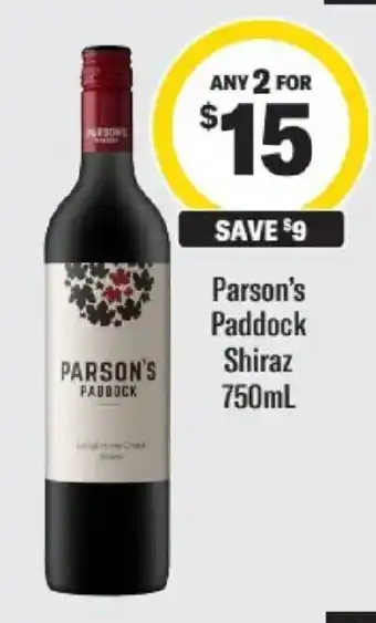 Parson's Paddock Shiraz