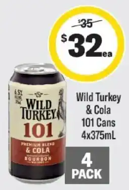 Liquorland Wild Turkey 101 & Cola offer