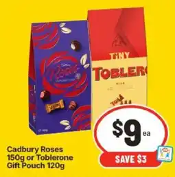 IGA Cadbury Roses or Toblerone Gift Pouch offer