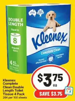 IGA Kleenex Complete Clean Double Length Toilet Tissue offer