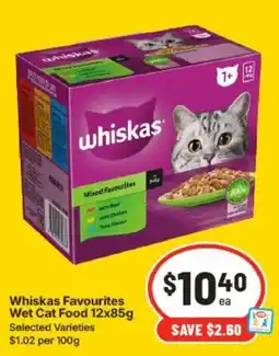 IGA Whiskas Favourites Wet Cat Food offer