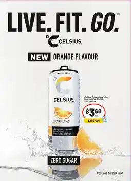 IGA Celsius Orange Sparkling Energy Drink offer