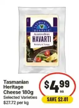 IGA Tasmanian Heritage Cheese offer