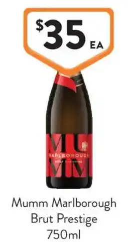 Foodworks Mumm Marlborough Brut Prestige offer