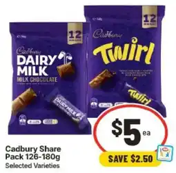 IGA Cadbury Share Pack Selected Varieties offer