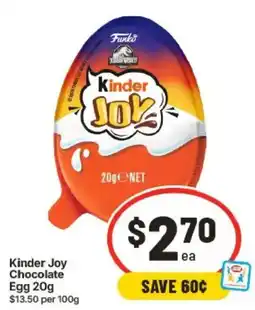 IGA Kinder Joy Chocolate Egg offer