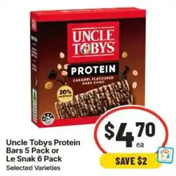 IGA Uncle Tobys Protein Bars offer
