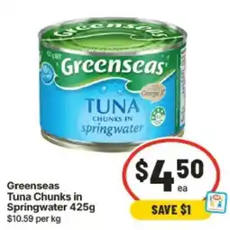IGA Greenseas Tuna Chunks in Springwater offer