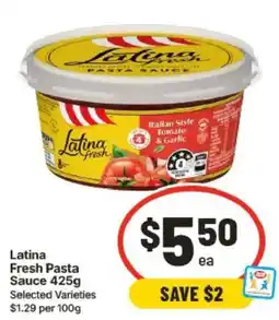 IGA Latina Fresh Pasta Sauce offer