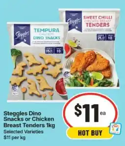IGA Steggles Dino Snacks or Chicken Breast Tenders offer