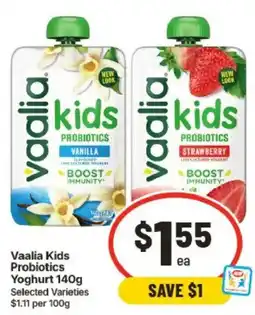 IGA Vaalia Kids Probiotics Yoghurt offer