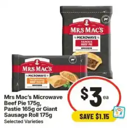 IGA Mrs Mac's Microwave Beef Pie offer