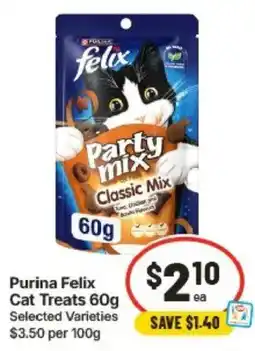 IGA Purina Felix Cat Treats Party Mix Classic Mix offer