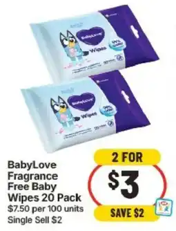 IGA BabyLove Fragrance Free Baby Wipes offer