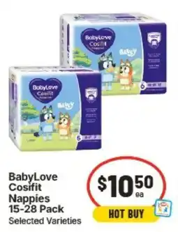 IGA BabyLove Cosifit Nappies 15-28 Pack Selected Varieties offer
