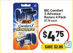 IGA BIC Comfort 3 Advance Razors offer