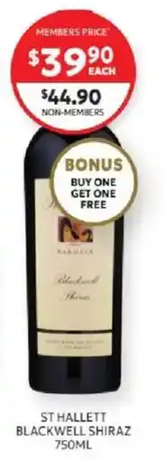 Harry Brown St Hallett Blackwell Shiraz offer