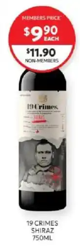 Harry Brown 19 Crimes Shiraz offer