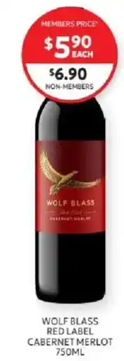 Harry Brown Wolf Blass Red Label Cabernet Merlot offer