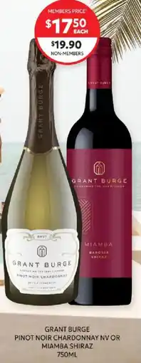 Harry Brown Grant Burge Pinot Noir Chardonnay NV or Miamba Shiraz offer