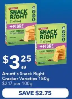 Ritchies Arnott's Snack Right Cracker Varieties offer