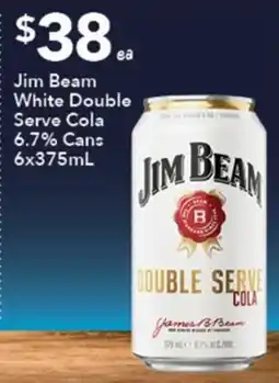 Ritchies Jim Beam White Double Serve Cola offer