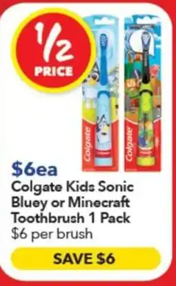Ritchies Colgate Kids Sonic Bluey or Minecraft Toothbrush offer