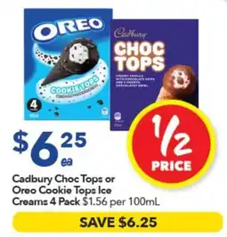 Ritchies Cadbury Choc Tops or Oreo Cookie Tops Ice Creams offer