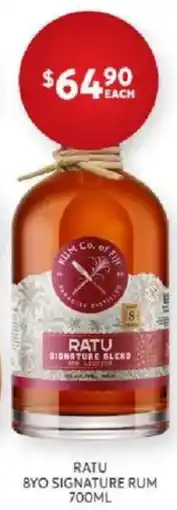 Harry Brown Ratu Signature Rum offer