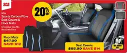 SuperCheap Auto SCA Sports Carbon Fibre Seat Covers & Floor Mats offer
