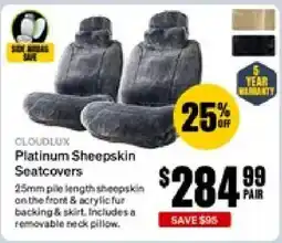 SuperCheap Auto Cloudlux Platinum Sheepskin Seatcovers offer