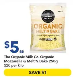 Ritchies The Organic Milk Co. Organic Mozzarella & Melt'n Bake offer