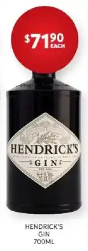 Harry Brown Hendrick's Gin offer