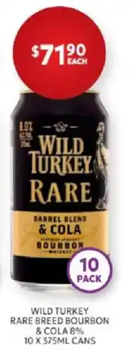 Harry Brown Wild Turkey Rare Breed Bourbon & Cola offer