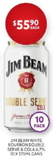 Harry Brown Jim Beam White Bourbon Double Serve & Cola offer
