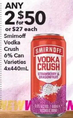 Ritchies Smirnoff Vodka Crush offer