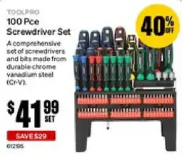 SuperCheap Auto Toolpro 100 Pce Screwdriver Set offer
