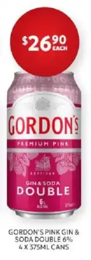 Harry Brown Gordon's Pink Gin & Soda Double offer