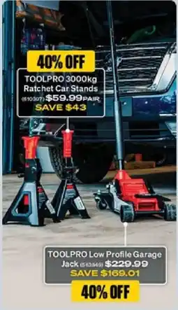 SuperCheap Auto Toolpro ratchet car stands offer