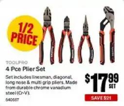 SuperCheap Auto Toolpro 4 Pce Plier Set offer