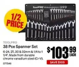 SuperCheap Auto Toolpro 38 Pce Spanner Set offer