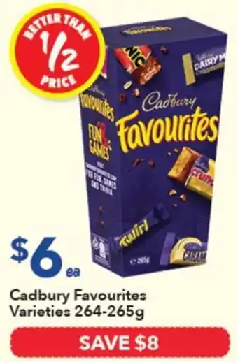 Cadbury Favourites Varieties