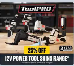 SuperCheap Auto ToolPRO 12V Power Tool Skins Range offer