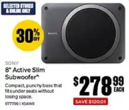 SuperCheap Auto Sony 8" Active Slim Subwoofer offer